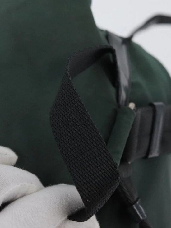 PRADA Backpack Nylon Green Silver Auth BSZ500